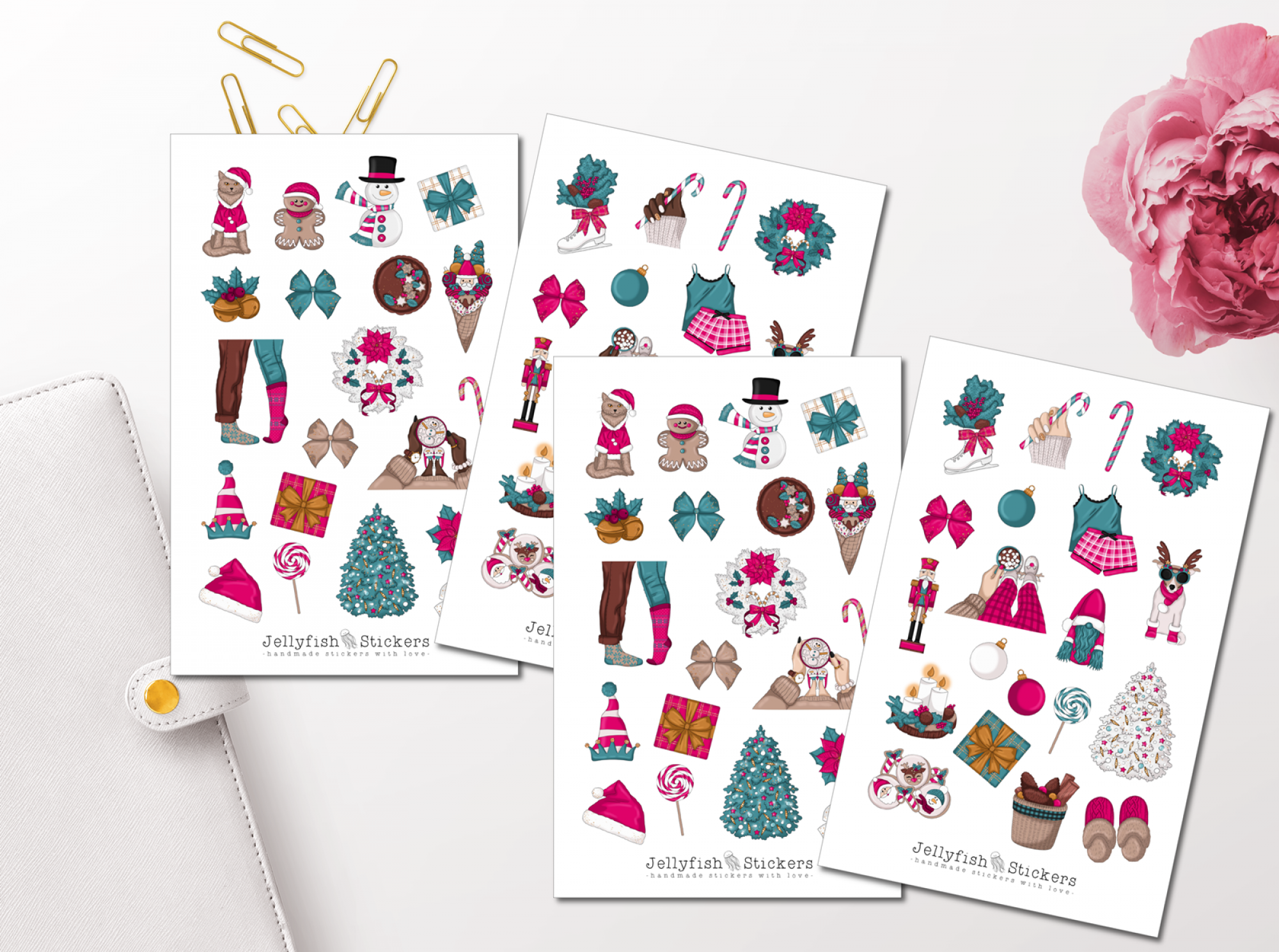 Mädchen Weihnachten Sticker Set